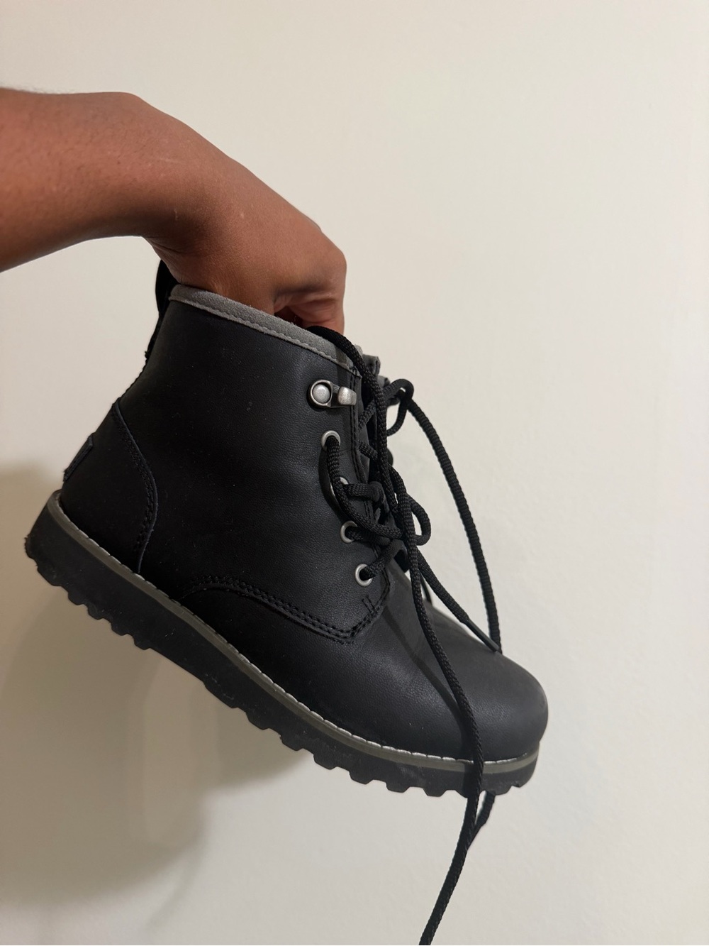 UGG Black Kids Lace-Up Ankle Boots